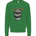 Straight Edge Skull Biker Motorcycle Kids Sweatshirt Jumper Irish Green