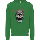 Straight Edge Skull Biker Motorcycle Kids Sweatshirt Jumper Irish Green