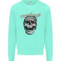 Straight Edge Skull Biker Motorcycle Kids Sweatshirt Jumper Peppermint