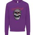 Straight Edge Skull Biker Motorcycle Kids Sweatshirt Jumper Purple