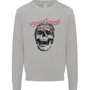 Straight Edge Skull Biker Motorcycle Kids Sweatshirt Jumper Sports Grey