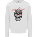 Straight Edge Skull Biker Motorcycle Kids Sweatshirt Jumper White