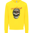 Straight Edge Skull Biker Motorcycle Kids Sweatshirt Jumper Yellow