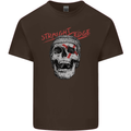 Straight Edge Skull Biker Motorcycle Kids T-Shirt Childrens Chocolate