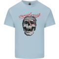 Straight Edge Skull Biker Motorcycle Kids T-Shirt Childrens Light Blue