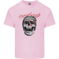 Straight Edge Skull Biker Motorcycle Kids T-Shirt Childrens Light Pink