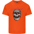 Straight Edge Skull Biker Motorcycle Kids T-Shirt Childrens Orange