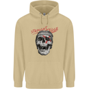 Straight Edge Skull Biker Motorcycle Mens 80% Cotton Hoodie Sand