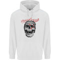 Straight Edge Skull Biker Motorcycle Mens 80% Cotton Hoodie White