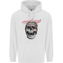 Straight Edge Skull Biker Motorcycle Mens 80% Cotton Hoodie White