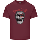 Straight Edge Skull Biker Motorcycle Mens Cotton T-Shirt Tee Top Maroon