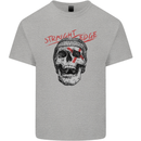Straight Edge Skull Biker Motorcycle Mens Cotton T-Shirt Tee Top Sports Grey