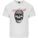 Straight Edge Skull Biker Motorcycle Mens Cotton T-Shirt Tee Top White