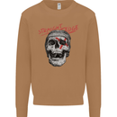Straight Edge Skull Biker Motorcycle Mens Sweatshirt Jumper Caramel Latte