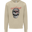 Straight Edge Skull Biker Motorcycle Mens Sweatshirt Jumper Sand