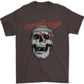 Straight Edge Skull Biker Motorcycle Mens T-Shirt Cotton Gildan Dark Chocolate