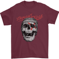 Straight Edge Skull Biker Motorcycle Mens T-Shirt Cotton Gildan Maroon