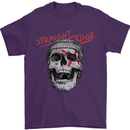 Straight Edge Skull Biker Motorcycle Mens T-Shirt Cotton Gildan Purple