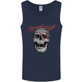 Straight Edge Skull Biker Motorcycle Mens Vest Tank Top Navy Blue