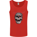 Straight Edge Skull Biker Motorcycle Mens Vest Tank Top Red