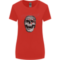 Straight Edge Skull Biker Motorcycle Womens Wider Cut T-Shirt Red