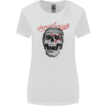 Straight Edge Skull Biker Motorcycle Womens Wider Cut T-Shirt White