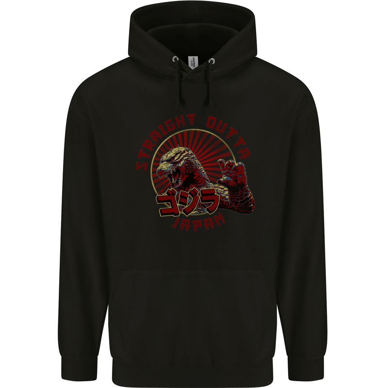 Straight Outta Japan Funny Childrens Kids Hoodie Black