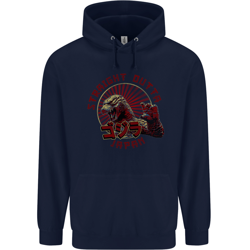 Straight Outta Japan Funny Childrens Kids Hoodie Navy Blue