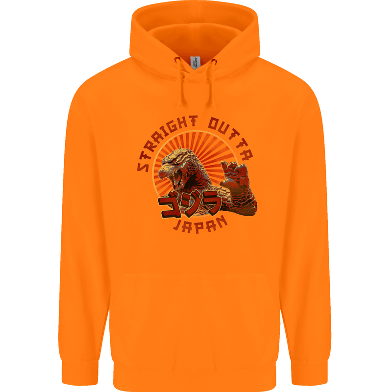 Straight Outta Japan Funny Childrens Kids Hoodie Orange