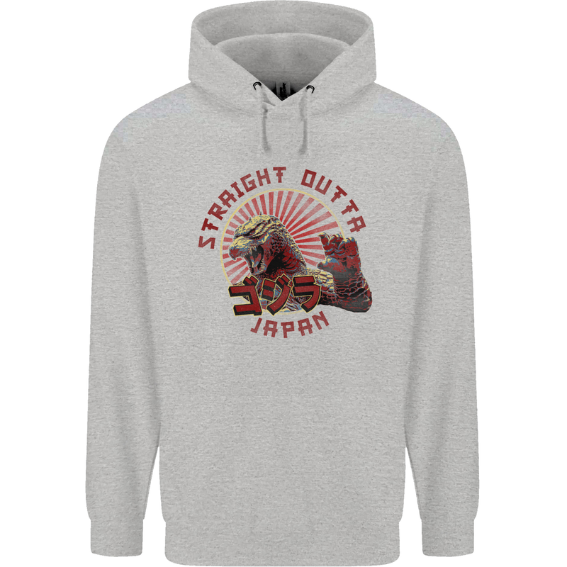 Straight Outta Japan Funny Childrens Kids Hoodie Sports Grey