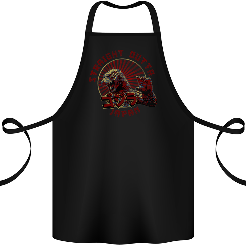 Straight Outta Japan Funny Cotton Apron 100% Organic Black