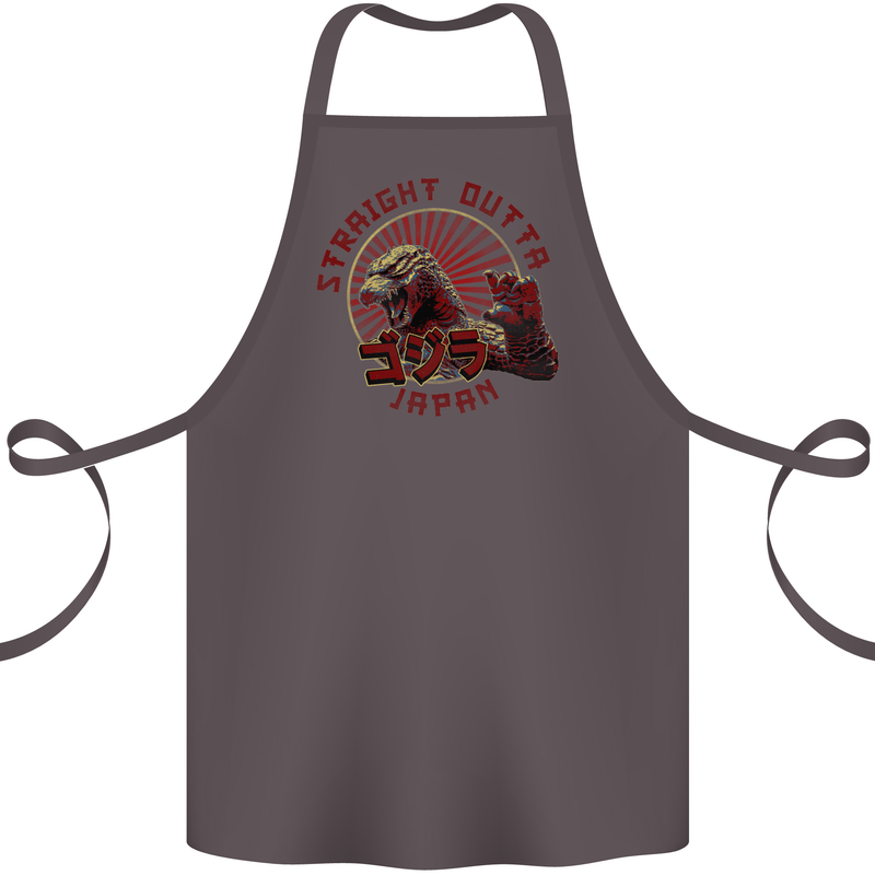 Straight Outta Japan Funny Cotton Apron 100% Organic Dark Grey
