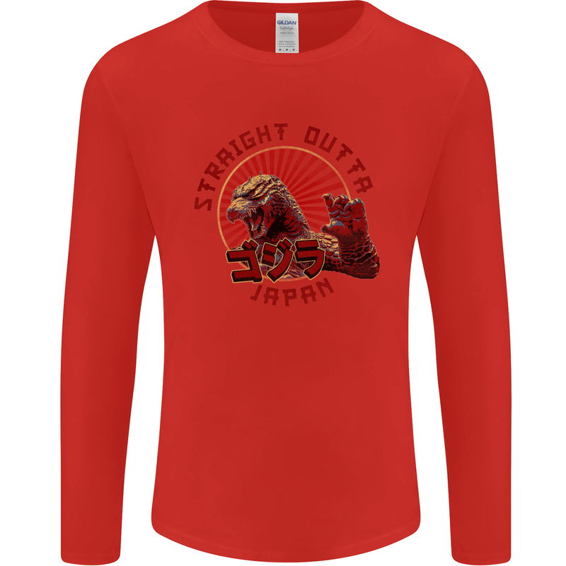 Straight Outta Japan Funny Mens Long Sleeve T-Shirt Red