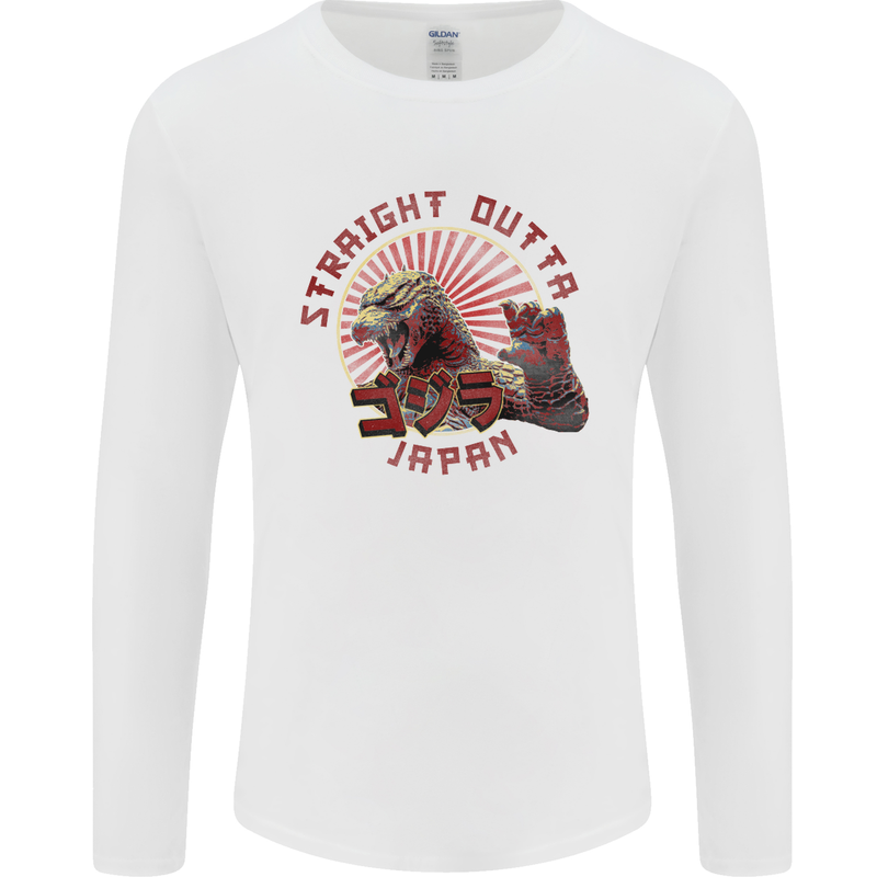 Straight Outta Japan Funny Mens Long Sleeve T-Shirt White