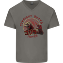 Straight Outta Japan Funny Mens V-Neck Cotton T-Shirt Charcoal