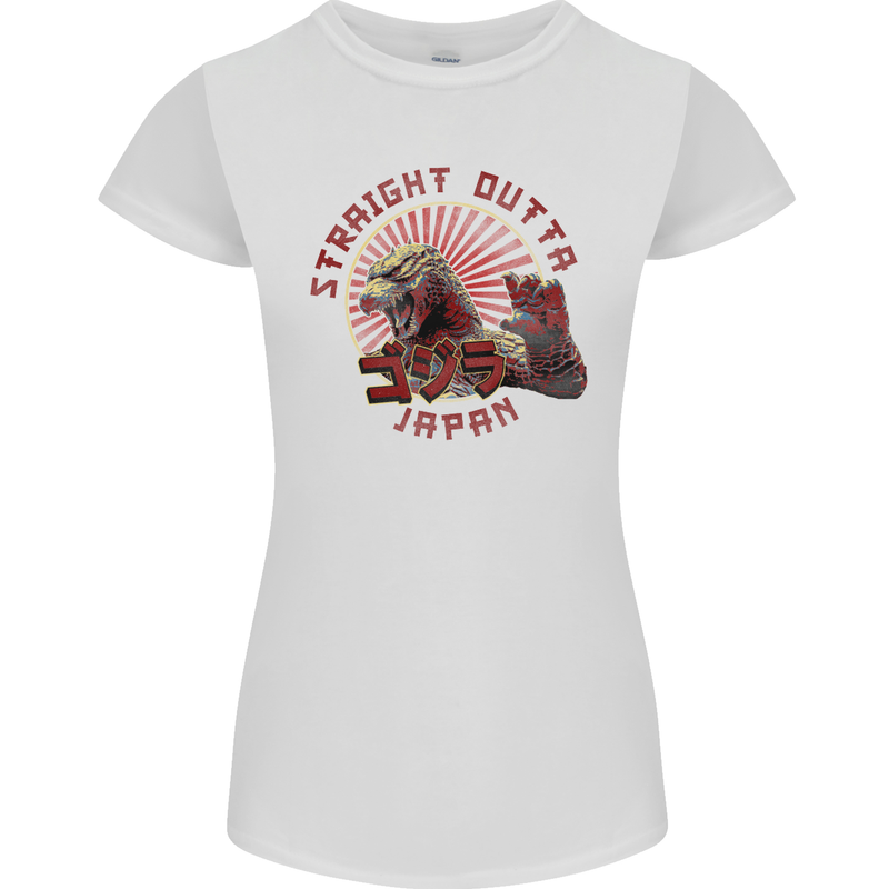 Straight Outta Japan Funny Womens Petite Cut T-Shirt White