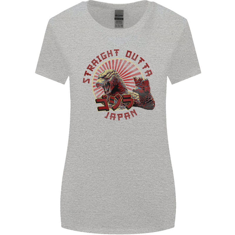 Straight Outta Japan Funny Womens Wider Cut T-Shirt Sports Grey