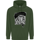 Straight Outta Skydiving Funny Freefall Childrens Kids Hoodie Forest Green