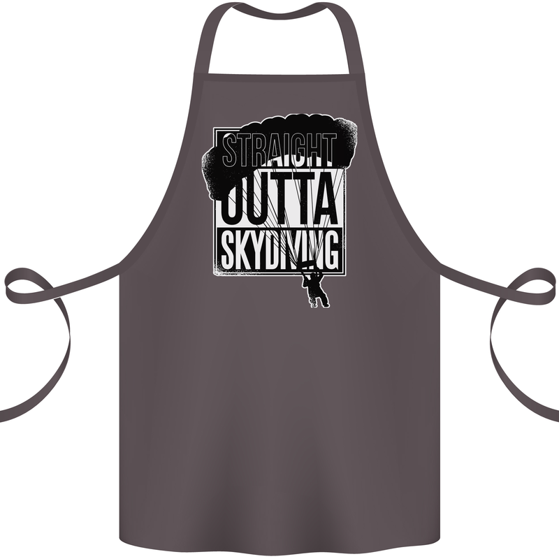 Straight Outta Skydiving Funny Freefall Cotton Apron 100% Organic Dark Grey