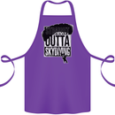 Straight Outta Skydiving Funny Freefall Cotton Apron 100% Organic Purple