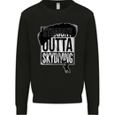 Straight Outta Skydiving Funny Freefall Kids Sweatshirt Jumper Black