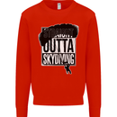 Straight Outta Skydiving Funny Freefall Kids Sweatshirt Jumper Bright Red