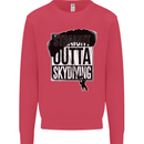 Straight Outta Skydiving Funny Freefall Kids Sweatshirt Jumper Heliconia