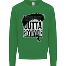 Straight Outta Skydiving Funny Freefall Kids Sweatshirt Jumper Irish Green