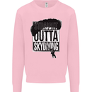 Straight Outta Skydiving Funny Freefall Kids Sweatshirt Jumper Light Pink