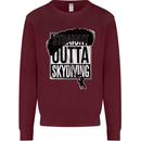 Straight Outta Skydiving Funny Freefall Kids Sweatshirt Jumper Maroon