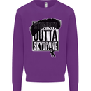 Straight Outta Skydiving Funny Freefall Kids Sweatshirt Jumper Purple