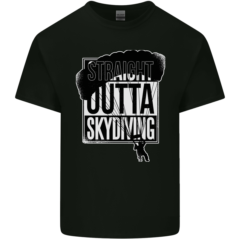 Straight Outta Skydiving Funny Freefall Kids T-Shirt Childrens Black