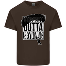 Straight Outta Skydiving Funny Freefall Kids T-Shirt Childrens Chocolate