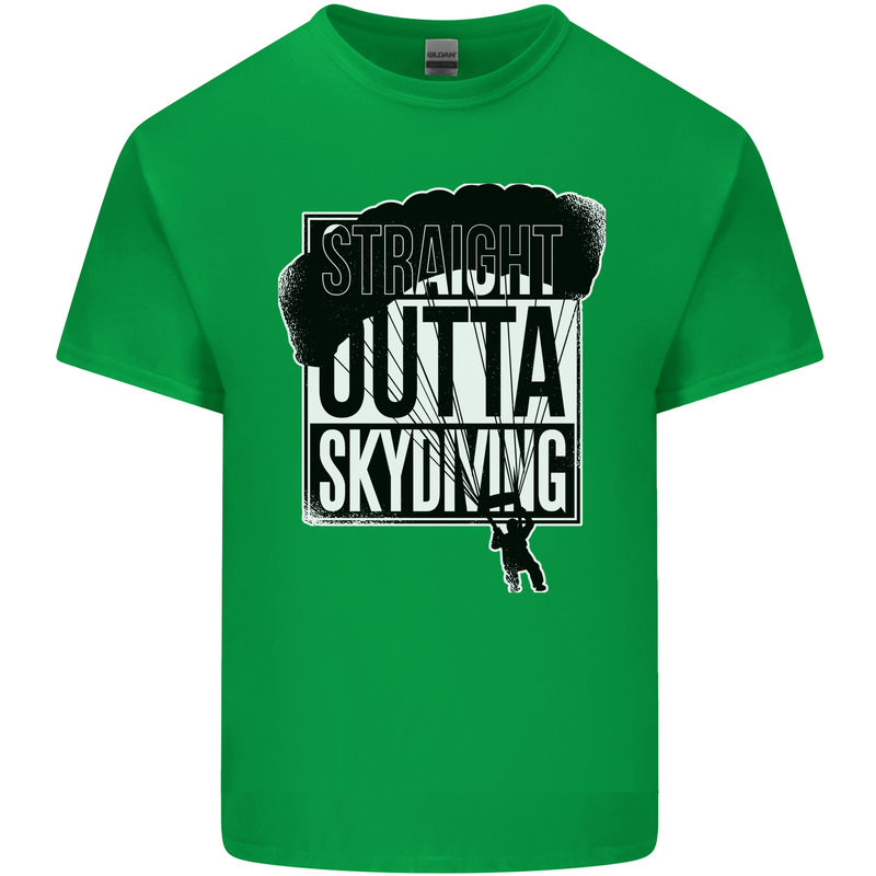 Straight Outta Skydiving Funny Freefall Kids T-Shirt Childrens Irish Green